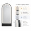 Salon Mirror - Arched Black Framed LED Station Mirror with Integrated Plug Socket, Smart Touch Sensor & 3-Colour Lighting Modes