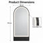 Salon Mirror - Arched Black Framed LED Station Mirror with Integrated Plug Socket, Smart Touch Sensor & 3-Colour Lighting Modes