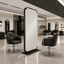 Salon Mirror - Double-Sided Freestanding Black Framed LED Mirror