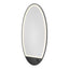 Salon Mirror - Oval Black Framed LED Station Mirror with Integrated Plug Socket, Smart Touch Sensor & 3-Colour Lighting Modes