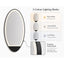 Salon Mirror - Oval Black Framed LED Station Mirror with Integrated Plug Socket, Smart Touch Sensor & 3-Colour Lighting Modes