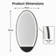 Salon Mirror - Oval Black Framed LED Station Mirror with Integrated Plug Socket, Smart Touch Sensor & 3-Colour Lighting Modes