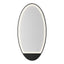 Salon Mirror - Oval Black Framed LED Station Mirror with Integrated Plug Socket, Smart Touch Sensor & 3-Colour Lighting Modes