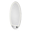 Salon Mirror - Oval Silver Framed LED Station Mirror with Integrated Plug Socket, Smart Touch Sensor & 3-Colour Lighting Modes