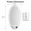 Salon Mirror - Oval Silver Framed LED Station Mirror with Integrated Plug Socket, Smart Touch Sensor & 3-Colour Lighting Modes