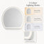 Salon Mirror - Wide Half-Moon Frameless LED Mirror with Smart Touch Sensor & 3-Colour Lighting Modes
