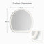 Salon Mirror - Wide Half-Moon Frameless LED Mirror with Smart Touch Sensor & 3-Colour Lighting Modes