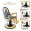 Barber Chair - Elite Black & Gold Accents