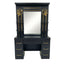 Barber Station Unit - Matte Black Finish with Gold Handles & Lights