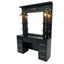 Barber Station Unit - Matte Black Finish with Gold Handles & Lights