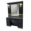 Barber Station Unit - Black & Gold Finish with Marble Effect Counter