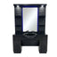 Barber Station Unit - Black Finish with Backwash Sink & Storage