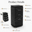 Salon Trolley - Black Marble Drawer Storage Unit