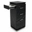 Salon Trolley - Black Marble Drawer Storage Unit