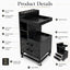 Salon Trolley - Black Marble Tool Trolley with Wheels