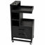 Salon Trolley - Black Marble Tool Trolley with Wheels
