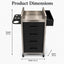 Salon Trolley - Black & Silver Four Drawer Trolley