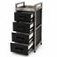 Salon Trolley - Black & Silver Four Drawer Trolley