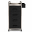 Salon Trolley - Black & Silver Four Drawer Trolley