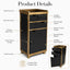 Salon Trolley - Black & Gold Lockable Storage Trolley