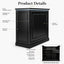 Reception Desk - Black LED Counter with Storage