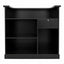 Reception Desk - Black LED Counter with Storage