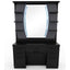 Barber Station Unit - Black Mirror Unit with Shelves