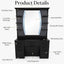 Barber Station Unit - Black Mirror Unit with Shelves
