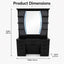 Barber Station Unit - Black Mirror Unit with Shelves