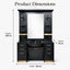 Barber Station Unit - Black & Gold Wash Basin Unit