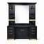 Barber Station Unit - Black & Gold Mirror Styling Unit