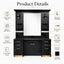 Barber Station Unit - Black & Gold Mirror Styling Unit