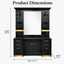 Barber Station Unit - Black & Gold Mirror Styling Unit