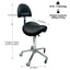 Eson - Saddle Chair with Backrest Ergonomic Rolling Stool for Salon & Clinic