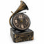 Eson - Vintage Gramophone Style Table Clock Black & Antique Gold 28cm