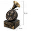 Eson - Vintage Gramophone Style Table Clock Black & Antique Gold 28cm