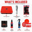 Gabri Professional - Hair Styling & Grooming Gift Set with Reusable Hair Stylist Bag 7 Piece Set Red