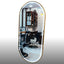 Salon Mirror - Oval LED with Gold Frame & Border Light