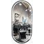 Salon Mirror - Oval LED with Black Frame & Border Light