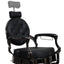 Barber Chair - Vintage Style Black & Shiny Black Accents
